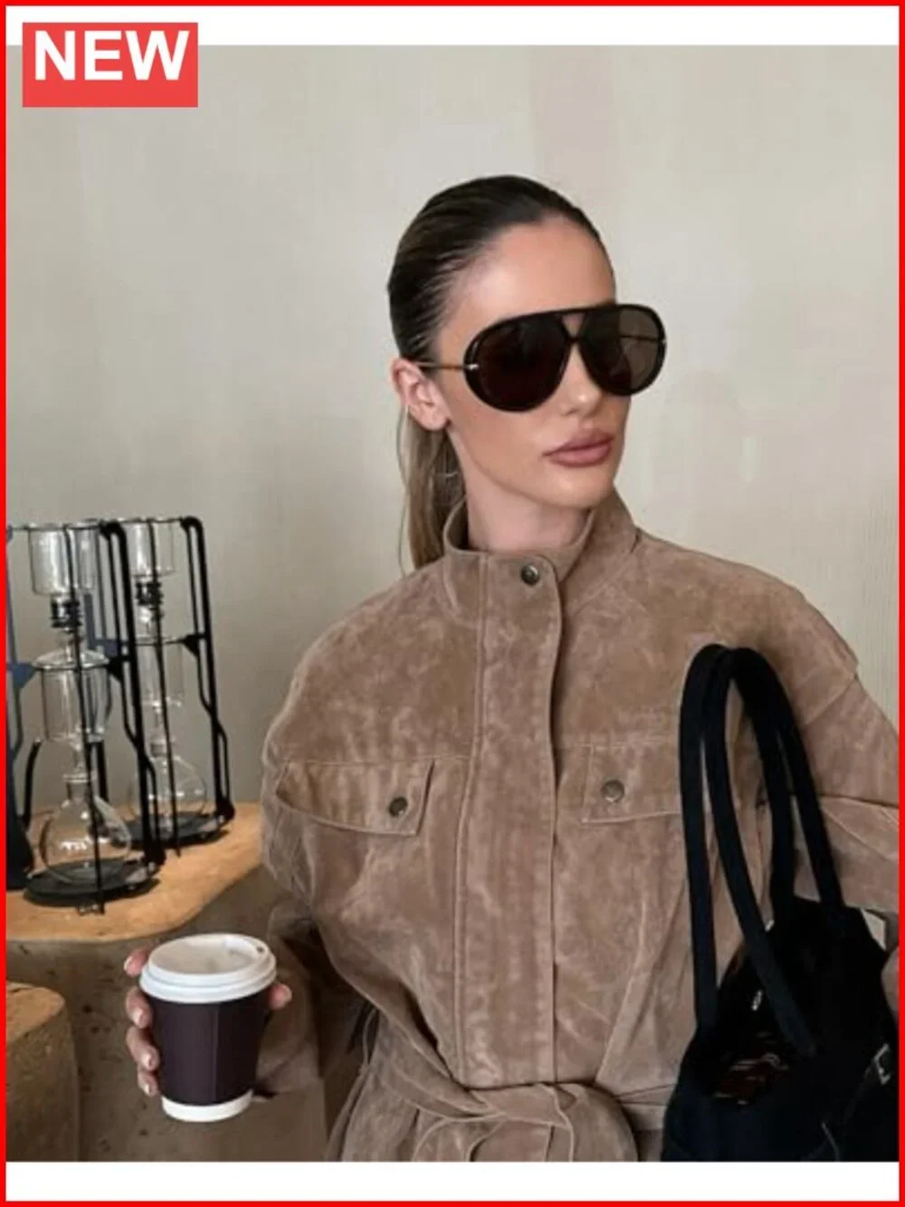 Oversized Aviator Metal Sunglasses UV400 Protection 2 Pack